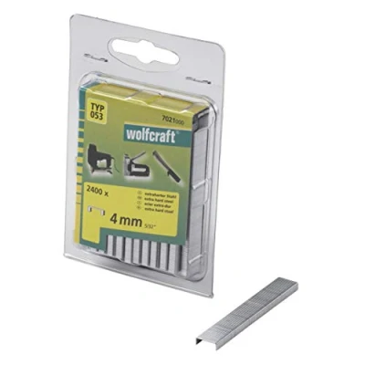 Obrázek wolfcraft Široké svorky na záda, extra tvrdá ocel, typ 053 I 7021000 2400 svorek k upevnění látek, textilií a tenkých dřevěných lišt