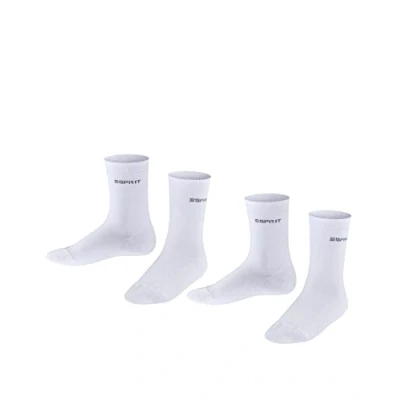 Obrázek ESPRIT Unisex dětské ponožky Foot Logo 2 Pack K SO bavlna jednobarevné páry, bílé (Off white 2010), 27 30, bílá 2010).