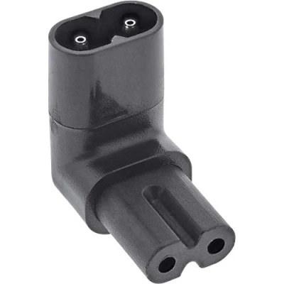 Obrázek InLine® Síťový adaptér IEC 60320 C8 / C7, horní dolní úhel 2pól.