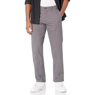 Obrázek Amazon Essentials Pánské ležérní strečové chino kalhoty s rovným střihem, uhlově šedá, 42 W / 28 L
