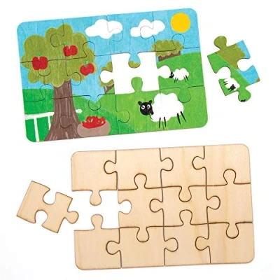 Obrázek Baker Ross puzzle ze dřeva (8 kusů) Blanko díly pro děti ke zdobení