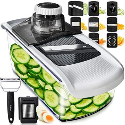 Obrázek Mandoline Gemüsehobel Gemüsereibe Gurkenhobel Dünne Scheiben Reibe für Gemüse Hobel Küchenhobel Küchenreibe Küchen Gadgets (11 in 1)
