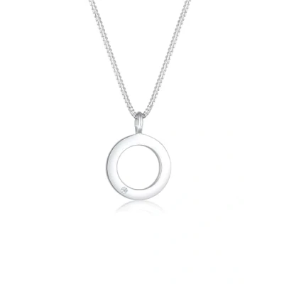 Obrázek Elli DIAMONDS řetízek dámský kruh nekonečnost Diamant (0,015 ct) ze sterlingového stříbra 925, Fazetový brus,