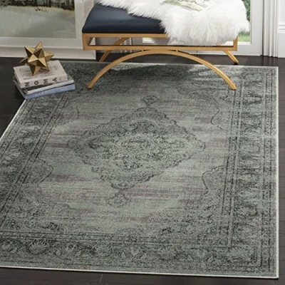 Obrázek SAFAVIEH Tradiční koberec do obývacího pokoje, jídelny, ložnice vintage kolekce, krátká podlaha, světle modrá, 160 x 229 cm