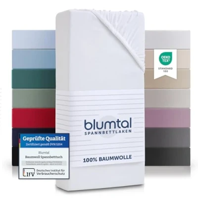 Obrázek Blumtal® Basics napínací prostěradlo 140 x 200 cm Jersey bavlna s certifikací Öko Tex, bavlna/žerzejové