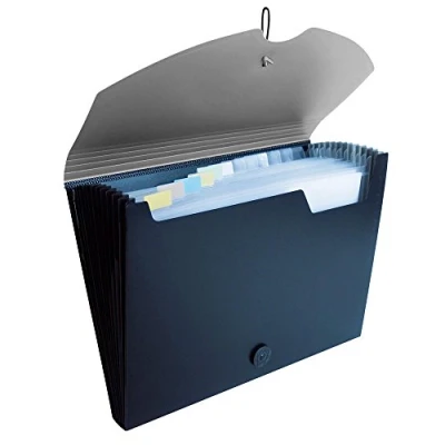 Obrázek Idena 10078 Desky s přihrádkami DIN A4, PP, 12 přihrádek, šedá/černá, 1 kus