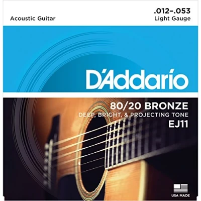 Obrázek D&#039;Addario struny pro westernovou kytaru 80/20 fosfor bronz kytarové akustická kytara strings akustickou EJ11 Light, 1253 1 kus