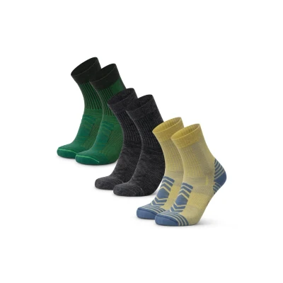 Obrázek Danish Endurance 3 PACK Sportovní ponožky Multicolor green grey yellow, Velikost: 35 38, yellow