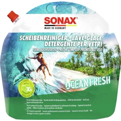 Obrázek SONAX Čistič skel připravený k použití Ocean fresh (3 litry) čistič letních s čerstvým a jedinečným zážitkem vůně pro ostřikovače oken č. výr. 03884410