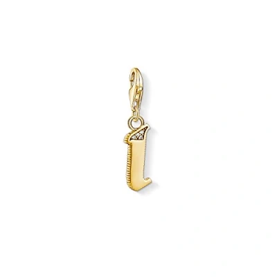 Obrázek Thomas Sabo Dámský elegantní přívěsek L písmeno Charm Club 925 sterlingové stříbro 1618 414 39, 750 žluté zlato pozlaceno, 925, Kubická zirkonie