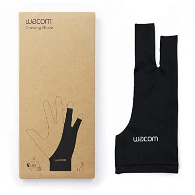 Obrázek Wacom Drawing Glove rukavice na kreslení grafickém displeji (pro praváky i leváky, kreslicí rukavice, černé), černá, jedinečná velikost