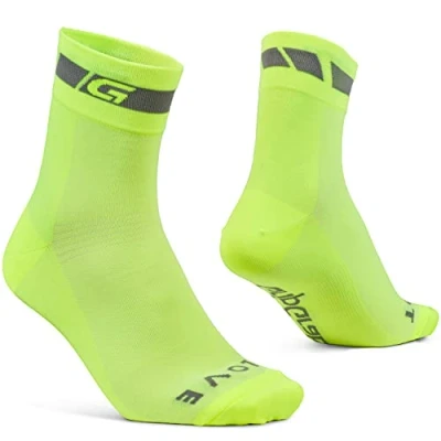 Obrázek GripGrab Classic Regular Cut sada 1 a 3 ks letních cyklistických ponožek na závodní kolo horské indoor cykloturistika ponožky, Žlutá Hi Vis pár