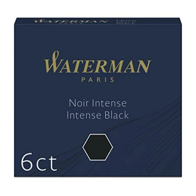 Obrázek Waterman Plnicí inkoustové patrony mezinárodní standardní velikost Intense Black 6 kusů
