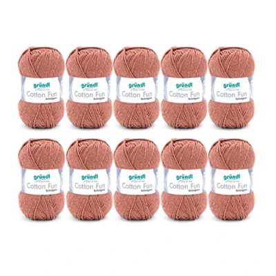 Obrázek Gründl Cotton Fun pletací příze / háčkovací (měkká ze 100% bavlny, certifikováno Öko Tex, 50 g/115 m, síla jehlic: 3 4, 10 klubko á g), nugát