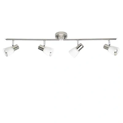 Obrázek BRILLIANT Lampa Luca Spotrohr 4flg železo/chrom/bílá 4x R50, E14, 40 W, vhodná pro reflektorové žárovky (není součástí dodávky) Paže otočná/hlavy otočné
