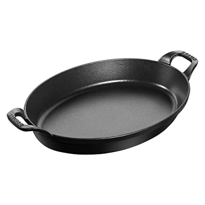 Obrázek STAUB Forma na pečení, oválná se 2 rukojeťmi, 32 cm, 2,2 l, litina, pro všechny typy sporáků, stohovatelná, černá