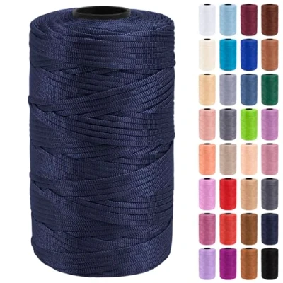 Obrázek Uiopa Makramee příze 3 mm x 200 m Polypropylen Ploché macrame Cord Band šňůra barevná na háčkování, pletení, dekorace, ruční práce