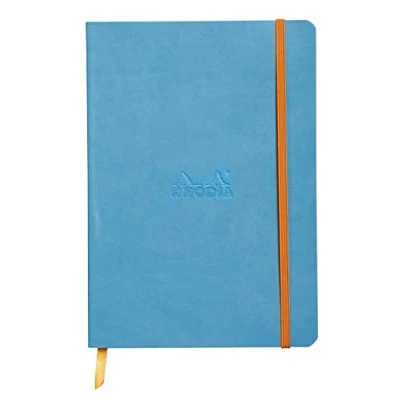 Obrázek Rhodia 117457C poznámkový sešit Rhodiarama s měkkou obálkou, dot grid, 80 listů, 90 g papír v barvě slonoviny, A5 148 x 210 mm, záložka, vnitřní kapsa, 1 kus, tyrkysově modrá