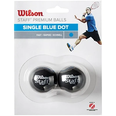 Obrázek Wilson Squash míč, 2 kusy, balení, Pomalý, Začátečník, Žlutá bodka, Personál Premium Single Yellow Dot, WRT617800, Černá