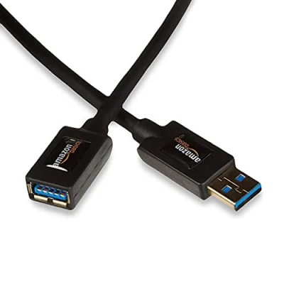 Obrázek Amazon Basics USB typ A 3.0 Prodlužovací kabel konektor na zdířku, 2 m, černý