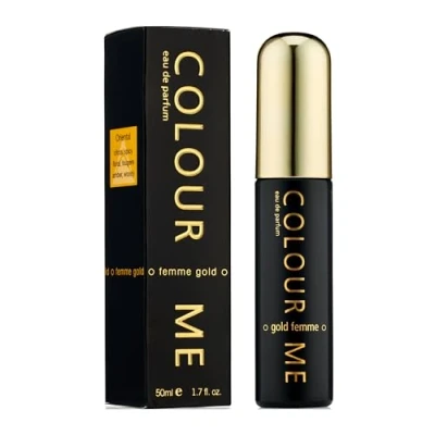 Obrázek COLOUR ME Gold dámský parfém pro ženy. 50 ml Eau de Parfum. Luxusní vůně parfém, dlouhotrvající od Milton Lloyd