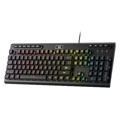 Obrázek Redragon K513 RGB Membran Gaming Tastatur, Standard 104 Tasten, lineare mechanisch anfühlende Tastatur mit 5 zusätzlichen Onboard Makro G dedizierter Mediensteuerung, Solider Metall Top Plate