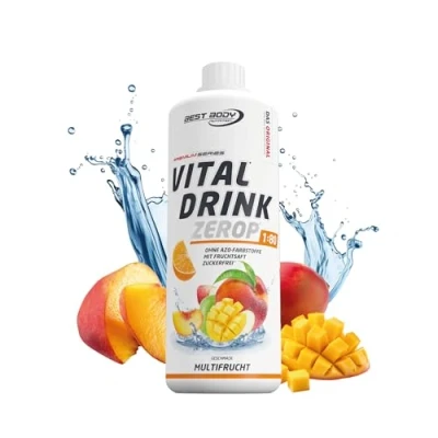 Obrázek Best Body Nutrition Vital Drink ZEROP® multifruit, originální nápojový koncentrát sirup bez cukru, 1:80 vydává 80 litrů hotového nápoje, 1l, 1 l (balení ks)