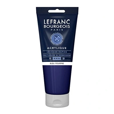 Obrázek Lefranc Bourgeois 300347 Fine akrylová barva purpurově modrá, 200ml tuba, krémová na vodní bázi, rychleschnoucí, stálá světle, voděodolná
