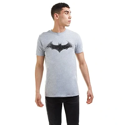 Obrázek DC Comics Herren Batman Bat Logo T Shirt, Grau (Grey Heather Hgy), L EU