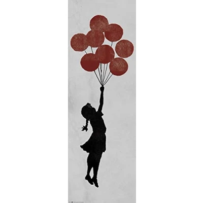 Obrázek Banksy Poster Girl Floating Türposter Brandalised