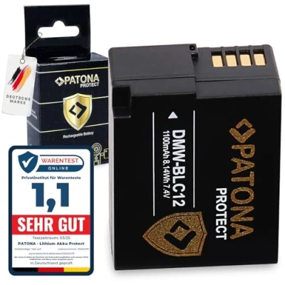 Obrázek PATONA Protect DMW BLC12 E kamera akumulátor (1100mAh) s NTC senzorem a krytem V1 KOMATIBEL Lumix DC FZ1000 II G91 DMC FZ2000 FZ300 FZ330 FZ200 GX8 G70 G80 G81 G7. G6 G5 atd.