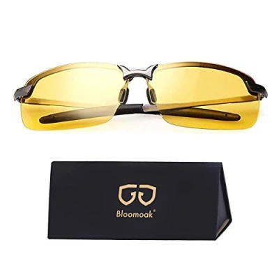 Obrázek Nachtfahrbrille fahren nachtbrille zum autofahren HD Halbrand Polarisiert Ultra Light Metall (Nachtsichtbrille)