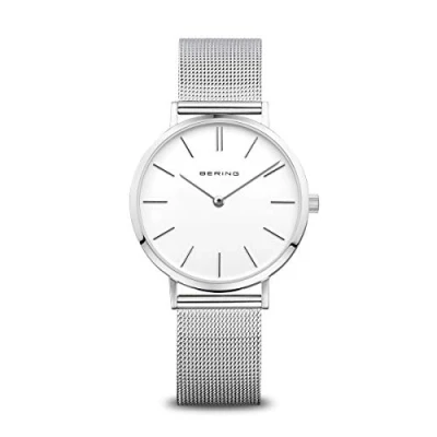 Obrázek BERING Dámské hodinky Quarz Movement Classic Collection s ušlechtilou ocelí a safírovým sklíčkem 14134 XXX náramkové hodinky, stříbrná/bílá., Náramek