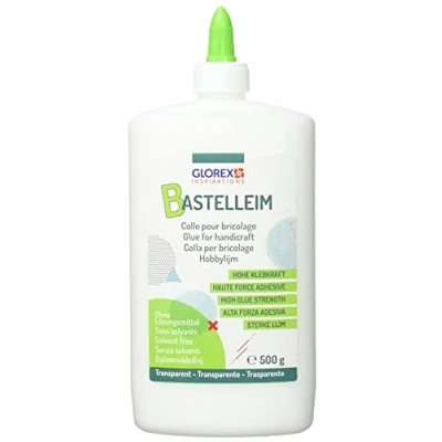 Obrázek Glorex 6 8090 813 univerzální lepidlo pro kutily, lepidlo, láhev s obsahem 500 g, bez rozpouštědel, omyvatelná, transparentně schnoucí, všechny běžné materiály