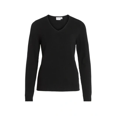 Obrázek Vila Dámský pletený svetr výstřih do V, černá (Black)