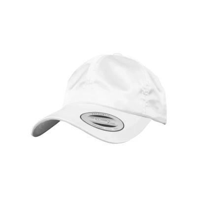 Obrázek Flexfit Low Profile Saténová čepice Unisex pro dámy a pány z lesklé saténové látky, bílá