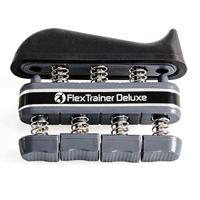 Obrázek AFH Webshop Flex Trainer Deluxe Posilovač prstů na ruce přístroj trénink rukou odpor: (extra silný tmavě šedý