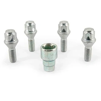 Obrázek H&amp;R Sada 1252601KEY4 M12x1. 50x26mm kuželový svaz 4 šrouby na zámek ráfků vč. adaptéru