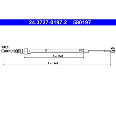 Obrázek Kabel, parkovací brzda ATE 24.3727 0197.2