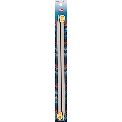 Obrázek Prym Stricknadeln Kunststoff mit Knopf 10 mm, 35 cm, grau, 2 Stück