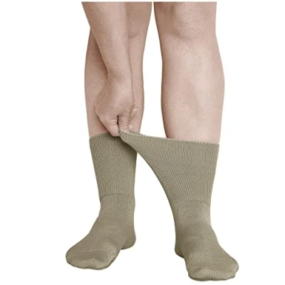 Obrázek vitsocks Dámské diabetické ponožky extra široké bez gumy pas (3x balení) oteklé nohy, bavlna, 39 42, 35 38, Béžová
