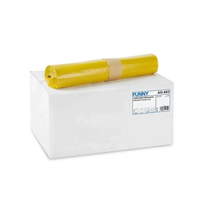 Obrázek Funny AG 883 LDPE Regenerat pytle na odpadky, žluté, válcované, 120 l, typ 60, 250 kusů