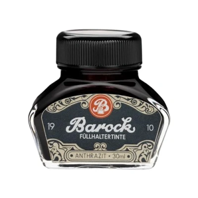 Obrázek Barock 1910 antracit, psací inkoust pro plnicí pero, skleněné kuličkové v kalíšku, 30 ml, šedý