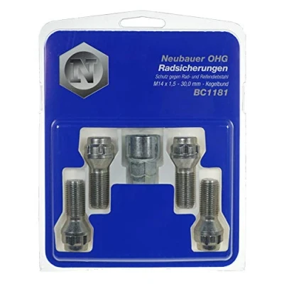 Obrázek BC1181 Kolo zabezpečení proti krádeži Šroub M14 x 1,5, kužel sedadlo, délka Dříku 30,0 mm, velikost klíče 17 mm/19 mm