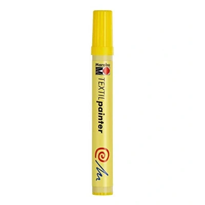 Obrázek Marabu 01170003019 Textilní Painter žlutý 019, tloušťka čáry cca 2 4 mm, tužka na textil pro světlé látky, vodní bázi, měkká rukojeť, omyvatelná do 60 C, stálobarevná, jednoduchá aplikace