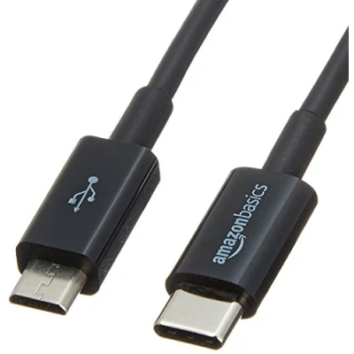 Obrázek AmazonBasics propojovací kabel, USB typu C a Micro B, 2.0, 0,9 m, černý