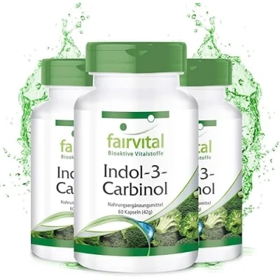 Obrázek Fairvital Indol 3 karbinol kapsle 180 kapslí (60 x 3) vysoké dávky I3C s brokolicovým práškem VEGAN