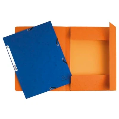 Obrázek Exacompta 55305E balení po 10 kusech složka z extra silného kartonu Colorspan, DIN A4 se 3 dvířky a gumovými pásky, červené desky na dokumenty ideální do kanceláře školy