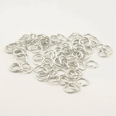 Obrázek Vaessen Creative Hliníkové dekorační kroužky 15 mm stříbro 90 kusů, hliník, 1,5 x 0,2 cm, jednotky