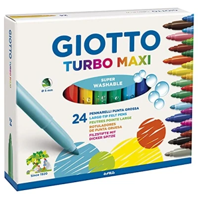 Obrázek Giotto 4550 00 Turbo Maxi pero s vlákny kartonové pouzdro 24 tříděných barev Multicolor